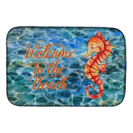 Carolines Treasures Seahorse Welcome Dish Drying Mat BB8519DDM